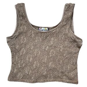 Vintage 90s Marusa Floral Lace Crop Top Size S/M